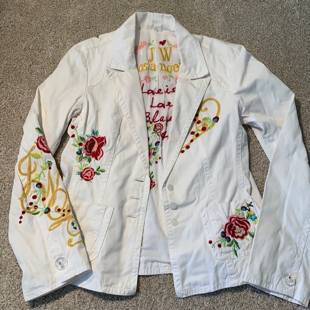 Hand-embroidered vintage JW Los Angeles Jacket M